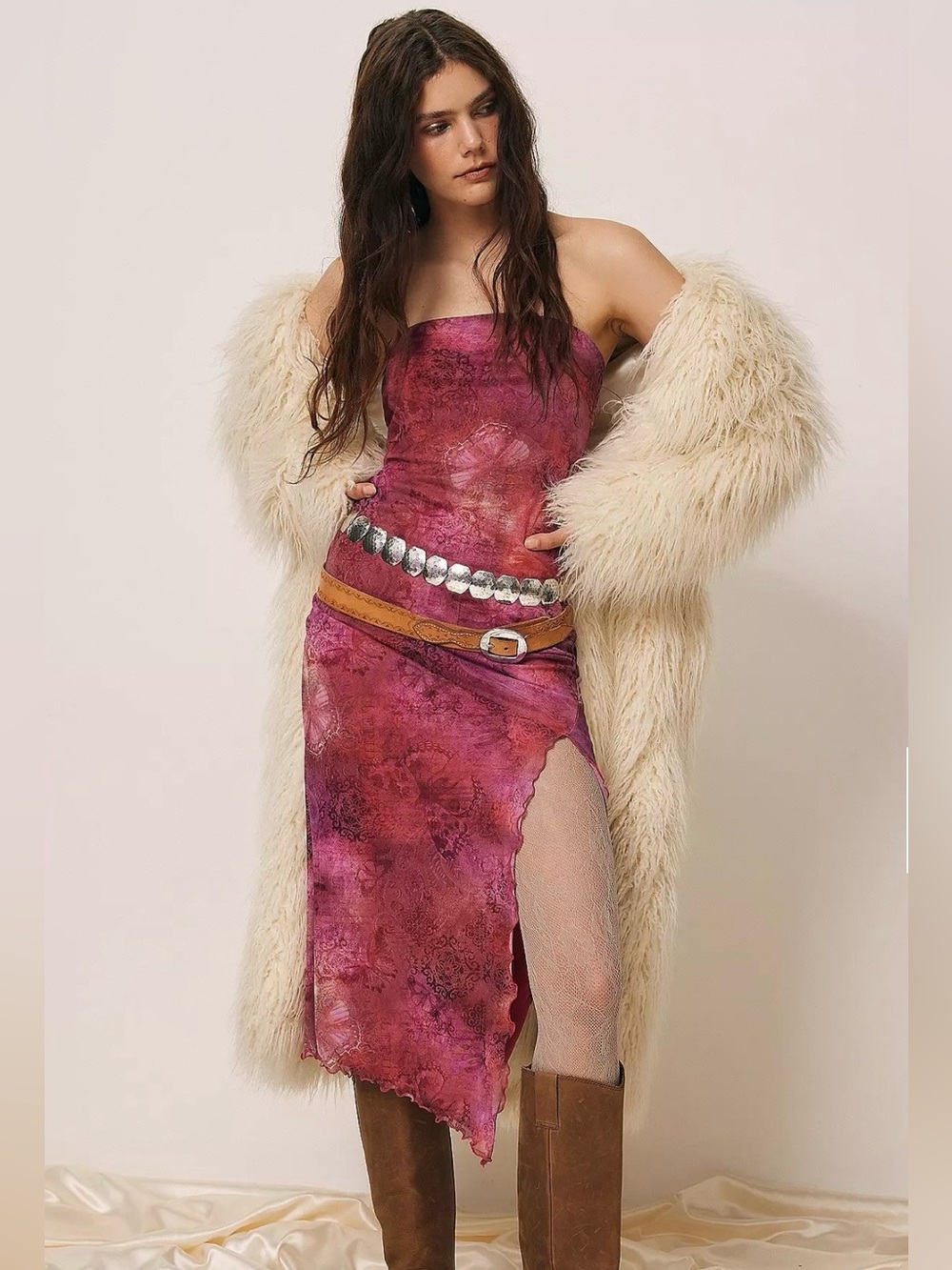 Urban Outfitters UO Samara Midi Dress Y2K Grunge Fairycore Dress Sz L